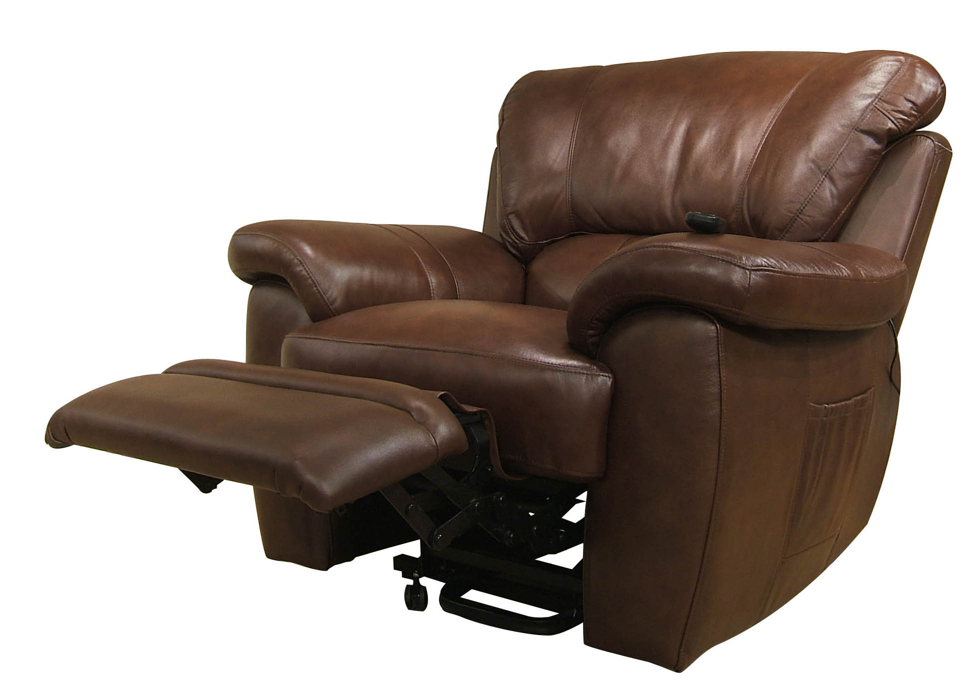 Christina in leather with a manual recliner