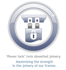 'Power lock' twin dowelled joinery